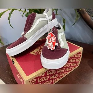Vans Old Skool Sneakers Low Top Maroon & Gray Prtrylmnrigry Men’s Size 6…